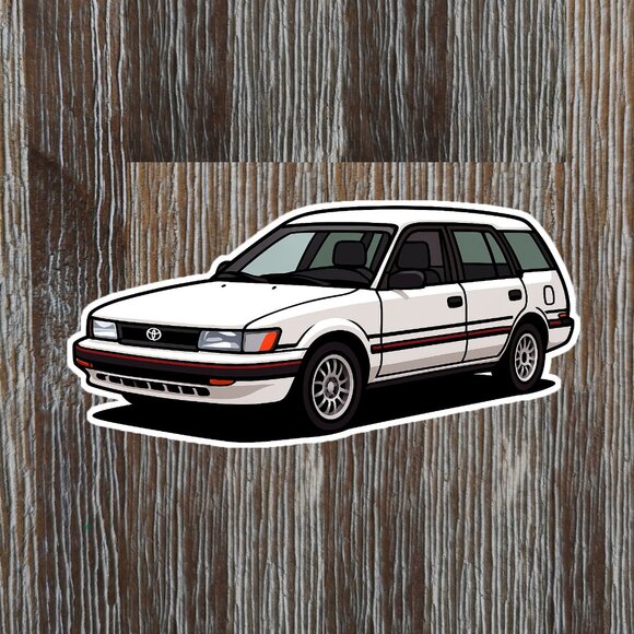 3" Toyota Corolla 88-92 Wagon AWD 6th gen Sticker Anime Vinyl Weatherproof - Picture 1 of 1